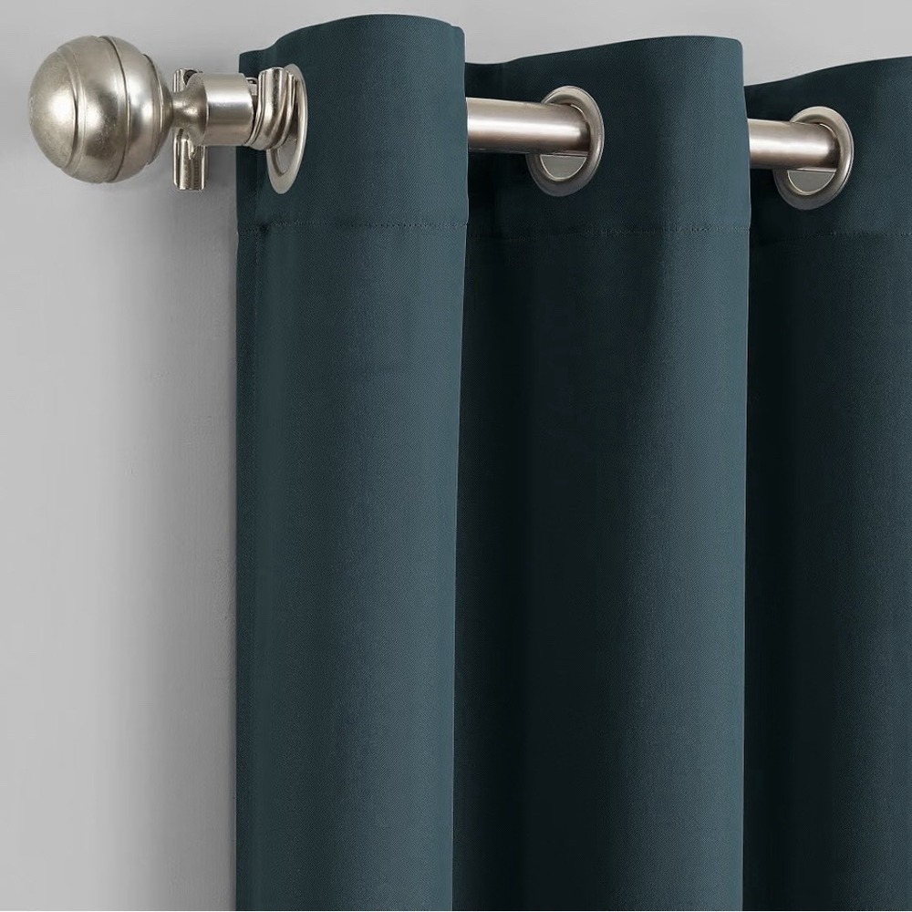 Sun Zero Easton Energy Saving Blackout Grommet Curtain Panel Teal Green 40"x 84"